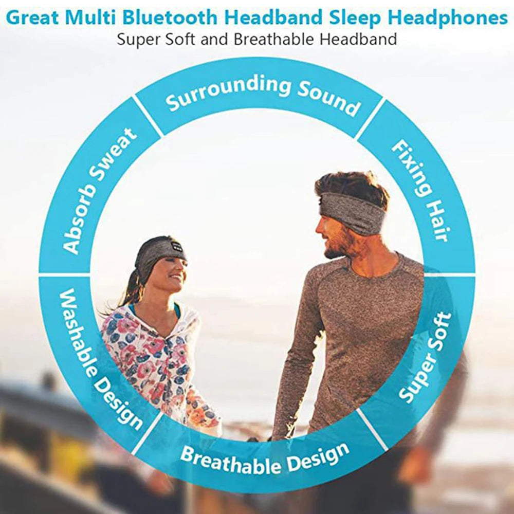 Bluetooth-Compatible Headband Earphones for Sports & Sleeping 