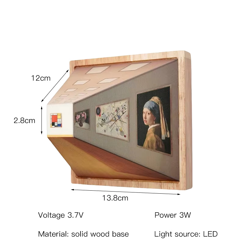 3D Illusion Night Light - Wooden Rechargeable Lamp for Living Room & Bedroom - Perfect Fun Gift Decor